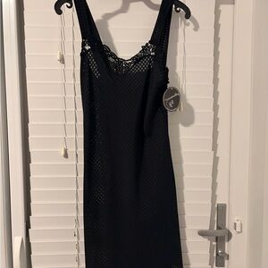 Vintage Elegant Black Lace Nightgown & robe set